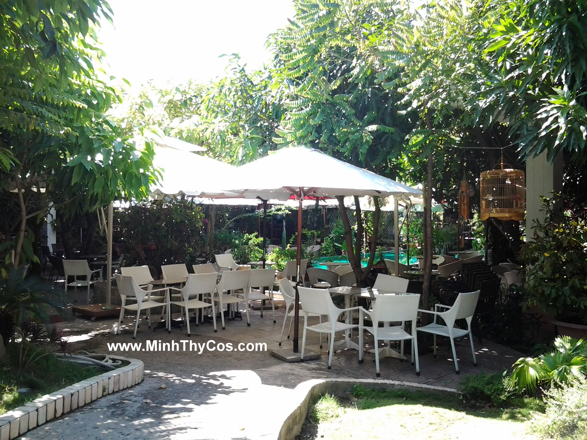  Outdoor wicker dining set cafe Linh Lan Phan Thiet