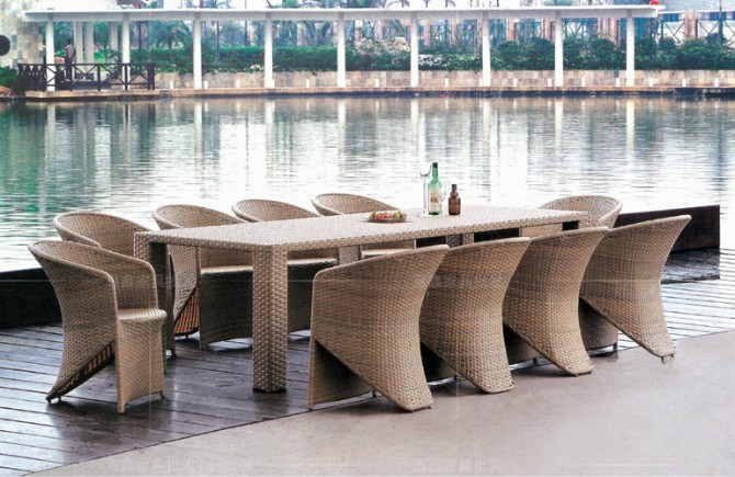 Rattan garden furniture dining set