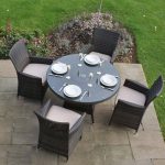 4 Seat Rattan Garden Furniture Dining Set – Brown or Black