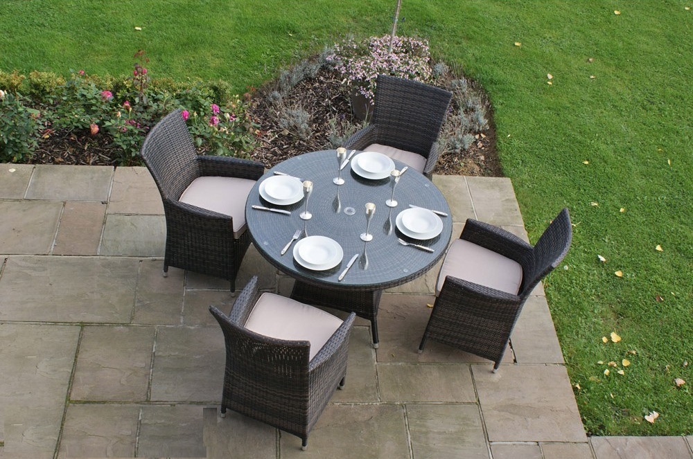 4 Seat Rattan Garden Furniture Dining Set