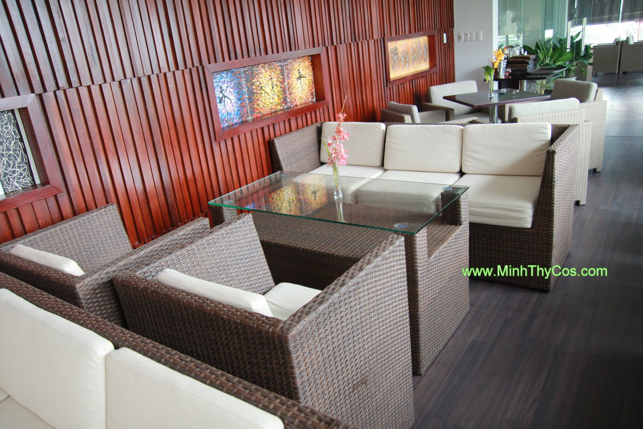 Outdoor wicker sofa set cafe SunOcean Da Nang