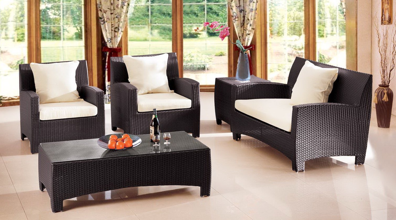 wicker outdoor sofa set