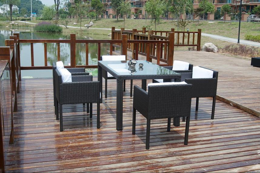 wicker outdoor table and chairs rattan glass dining table